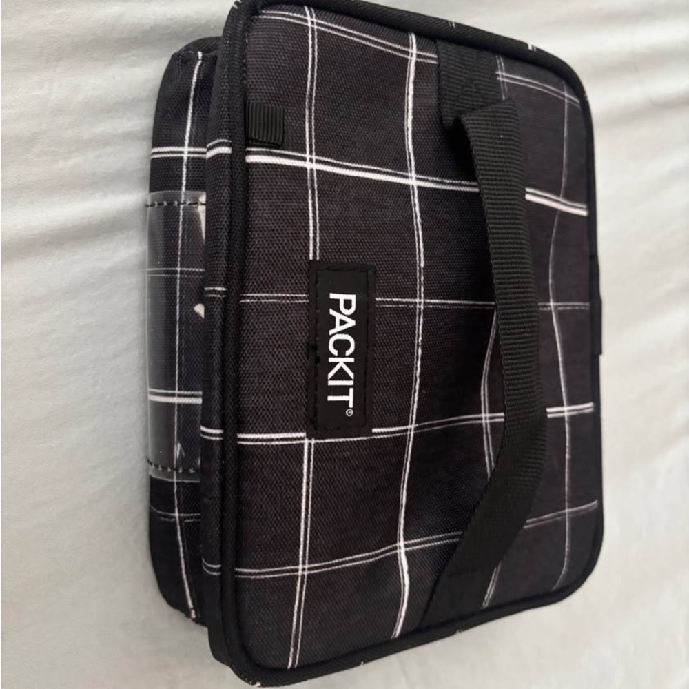 PackIt Milk and Bottle Cooler in Black White Grid